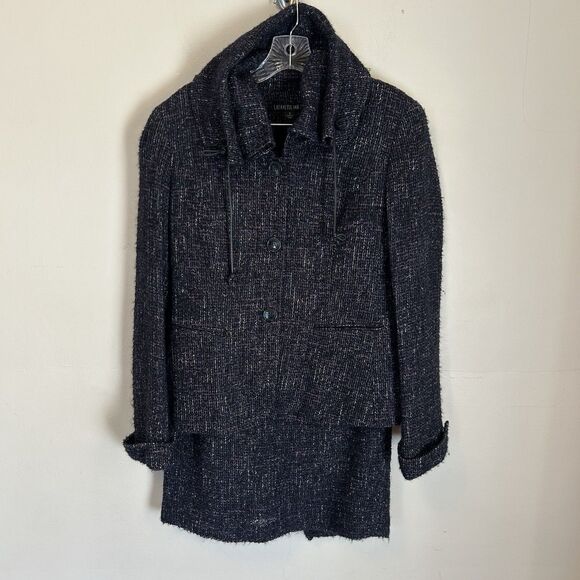 Lafayette 148 New York Jackets & Blazers - La Fayette 148 Skirt Suite Size 8/10 Alpaca Blend Woven‎ Boucle Navy Business